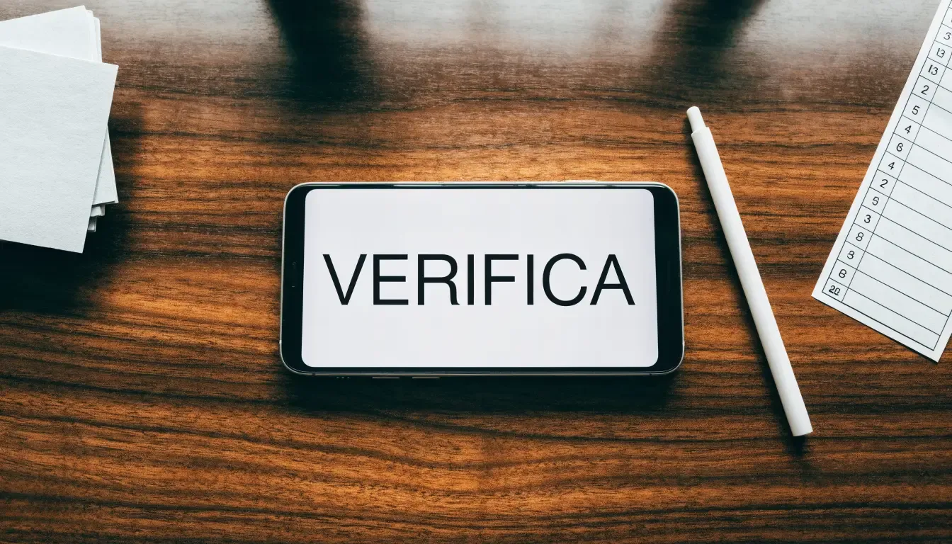 Un foglio di concessione in carta con un timbro rosso, appoggiato su una scrivania di legno accanto a una penna