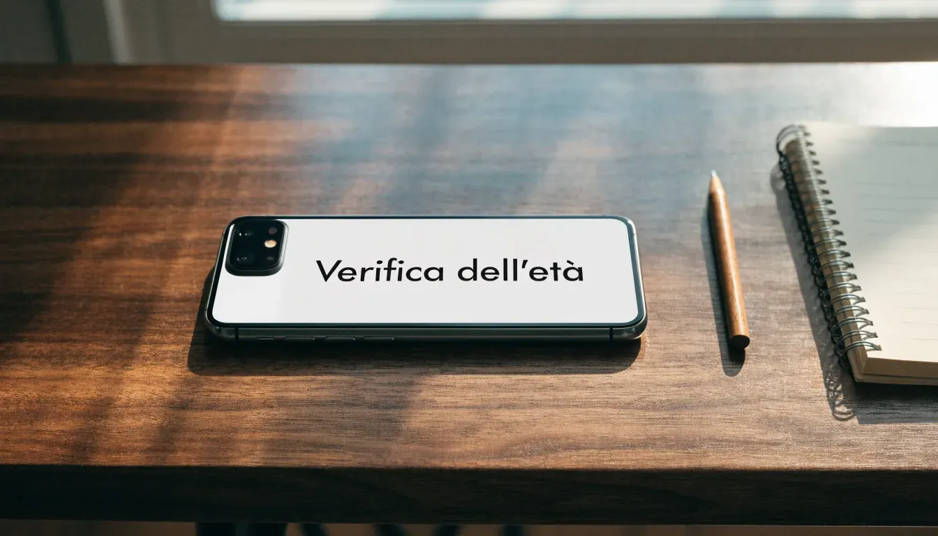 Un foglio di concessione in carta con un timbro rosso, appoggiato su una scrivania di legno accanto a una penna