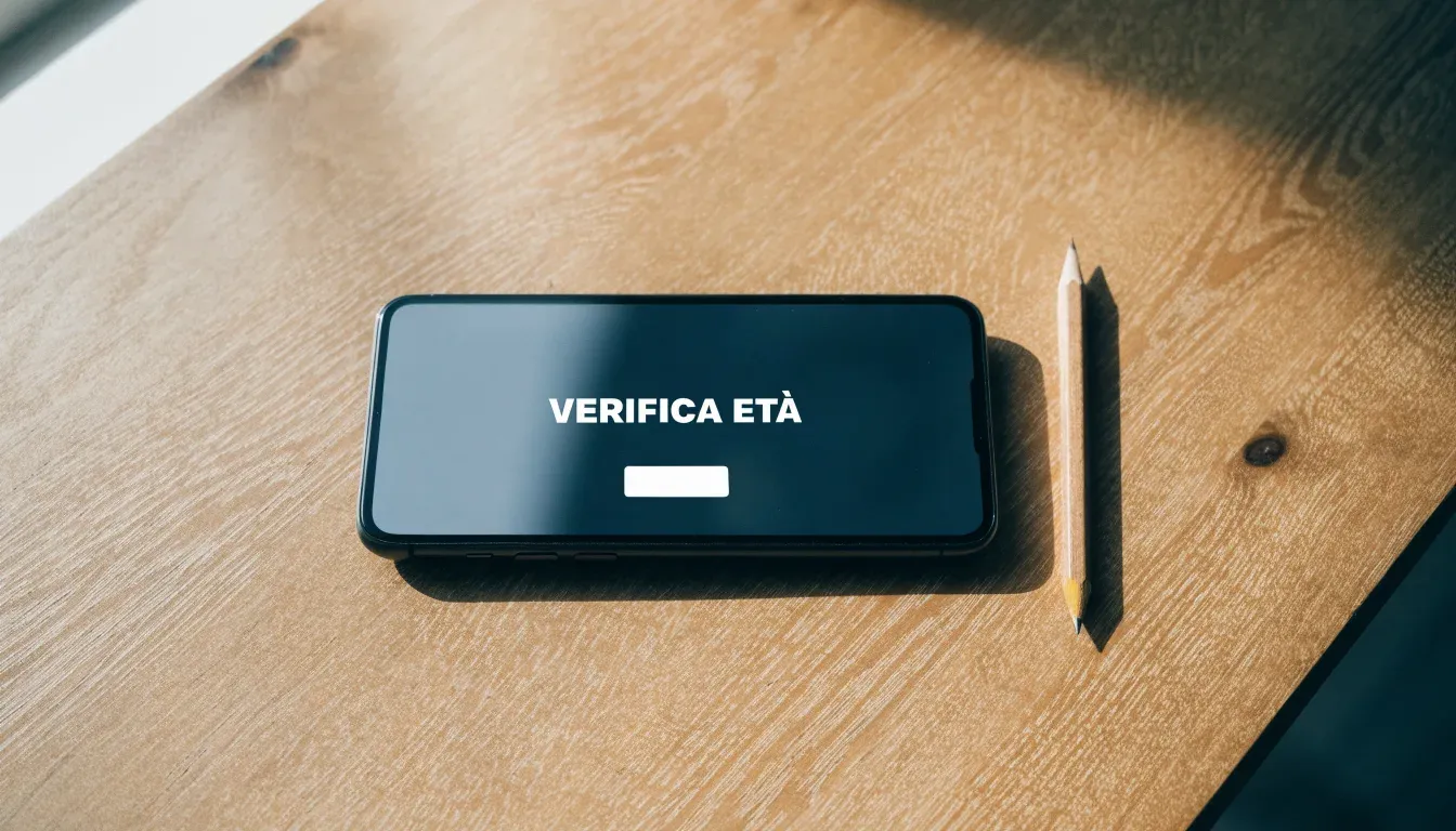 Un foglio di concessione in carta con un timbro rosso, appoggiato su una scrivania di legno accanto a una penna