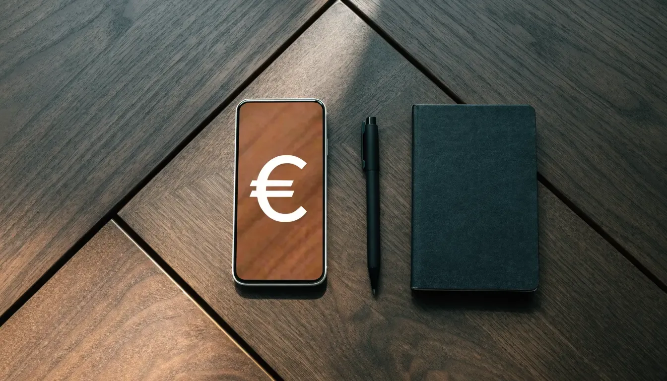 Un foglio di concessione in carta con un timbro rosso, appoggiato su una scrivania di legno accanto a una penna