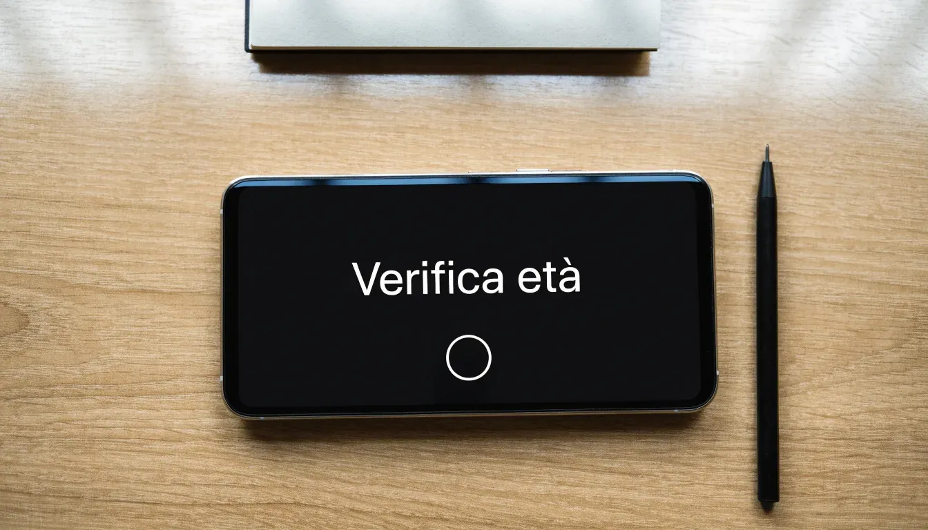 Un foglio di concessione in carta con un timbro rosso, appoggiato su una scrivania di legno accanto a una penna